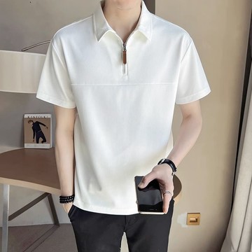 【夏季】男士短袖polo衫 短袖T恤上衣男 潮牌ins翻领T恤时尚纯色半袖上衣服