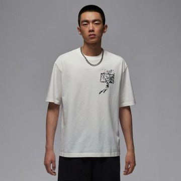 NIKE 耐吉 男 短袖上衣 白色系-AS M J BRK SBB OVSZ GFX SS CRW-IB3298133