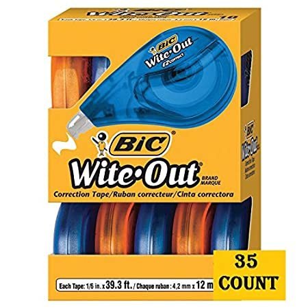 BIC Wite-Out Brand EZ Correct 修正テープ ホワイト 合計35枚 合計35枚