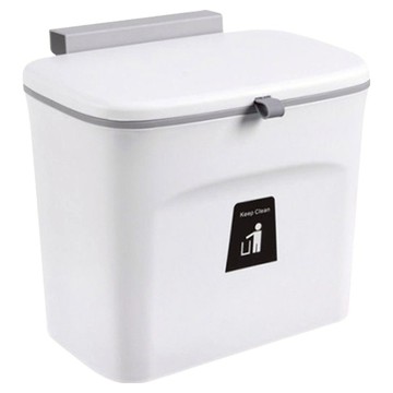 艾米購物 7L 白色 廚房壁掛式垃圾桶 節省空間  1個