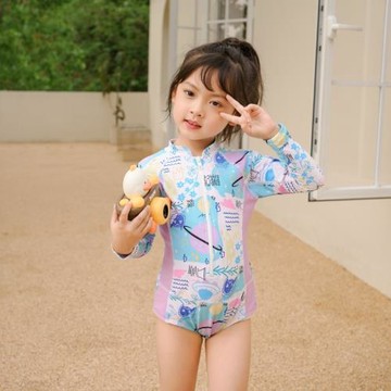 兒童泳衣夏女童游泳衣女孩連體運動公主小中大童溫泉泳裝廠家批發