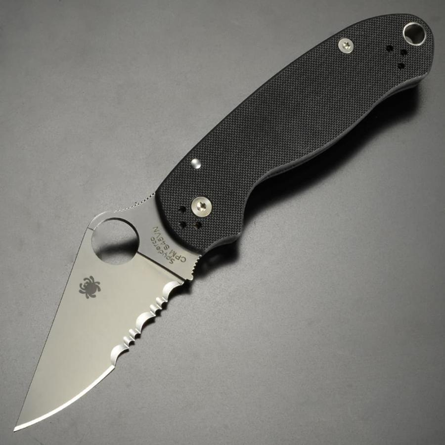 Spyderco 折りたたみナイフ Para3 サテンブレード G-10 コンプレッションロック 半波刃 C223G