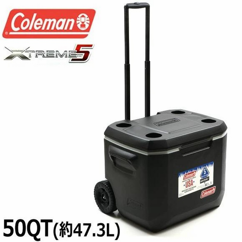 コールマン Coleman クーラーボックス エクストリーム ホイール クーラー 50QT 大型 約47L アウトドア キャンプ キャスター付  3000005145 BLACK LINEショッピング