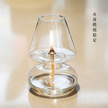 北歐風手工玻璃油燈歐式裝飾家居燭臺擺件批發帶燈罩防風酥油燈223-YJ 公司貨