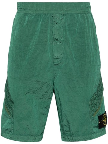 Stone Island - metallic cargo bermuda shorts - men - ECONYL® - 32 - Green