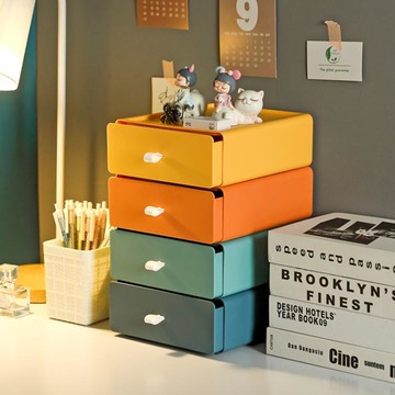 抽屜式桌面收納盒化妝品辦公桌學生宿舍整理儲物盒書桌置物架神器 幸福驛站