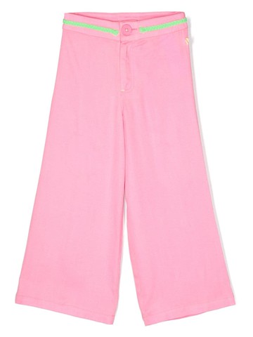 Billieblush - logo-stamp trousers - kids - Viscose/Cotton - 5 - Pink