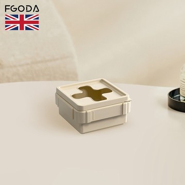 英國FGODA 方形十字抽取口小物收納盒(小款)-3入
