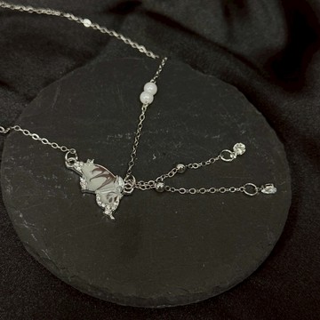 ☆LimeLight☆ 蝴蝶 流蘇 珍珠 水鑽 解構 飾品 項鍊 女生項鍊 頸鍊 蛇骨鍊 ACC-B20012