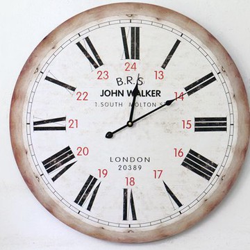 掛鐘 大號 歐式復古 家居裝飾品 木質仿古做舊 1入