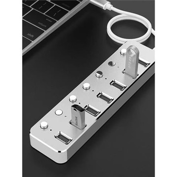 索道 開關帶電源usb3.0高速分線器一拖四轉接頭集線器擴展器筆記本電腦多接口插頭轉換器外接多孔長線多功能