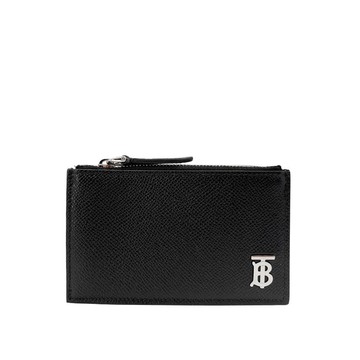 Burberry TB銀logo拉鍊零錢卡片包
