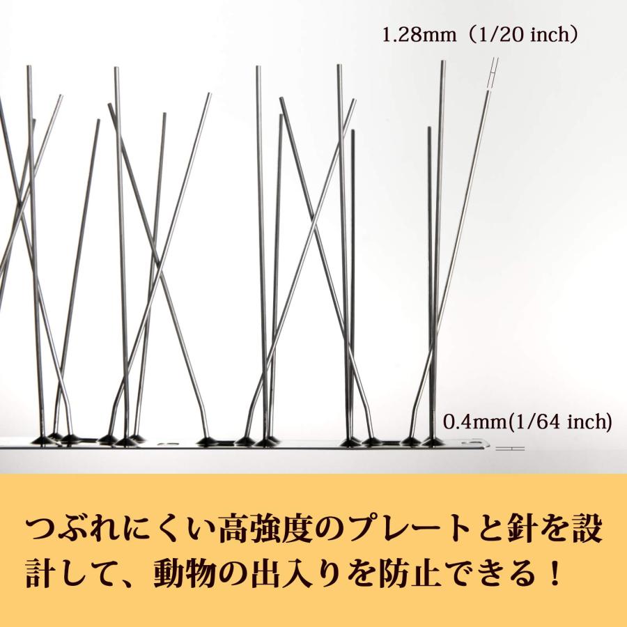 OFFO 鳥よけ 鳩よけは100%ステンレス製でアセンブリ済品です 耐候性 安心して15年間使う 針が密集する カラスよけ フン害防止・ベラ