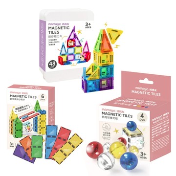 【mamayo】磁力片 迷你磁力片 閃亮球補充組 創作連結小幫手 磁力片 磁力拼圖 拼圖