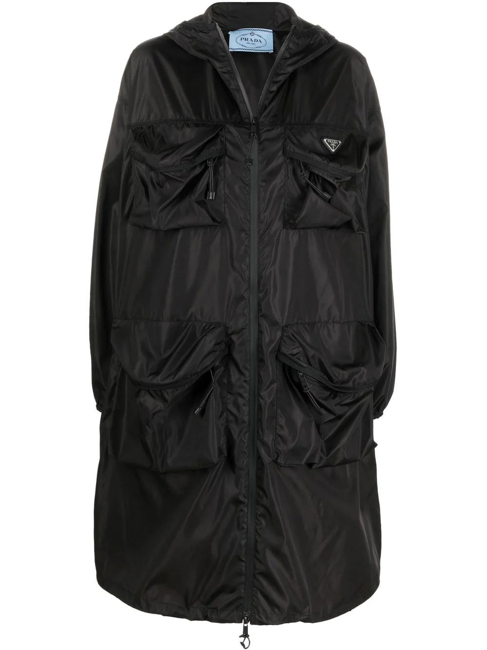 PRADA recycled polyamide midi raincoat