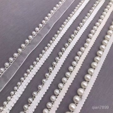 💥臺灣有貨💥免運💥新品手工單邊規格珍珠織帶花邊DlY服裝箱包衣領輔料飾品珠鏈鏈條