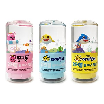 Pinkfong 鯊魚寶寶水晶球玩具印章3件組 獎勵連續印章 No.4  1套  粉紅色  藍色