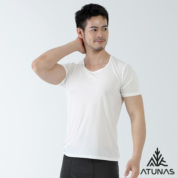 【ATUNAS 歐都納】男零著感抑菌涼感短內衣A1UCGZ01M白