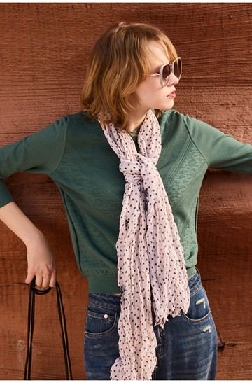 立體織紋七分袖線衫