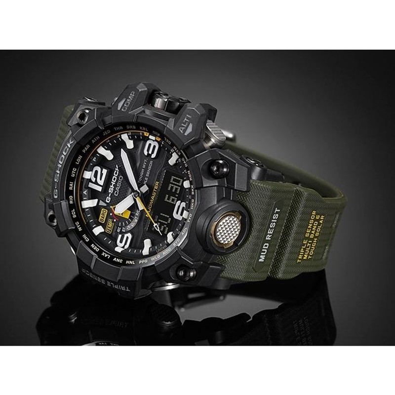 G-SHOCK Gショック マスターオブG マッドマスター カシオ CASIO 電波 ソーラー アナデジ 腕時計 カーキ GWG-1000-1A3JF  国内正規モデル | LINEショッピング