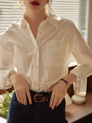 【SR全館一件包郵】Blanche 寬松純棉襯衫