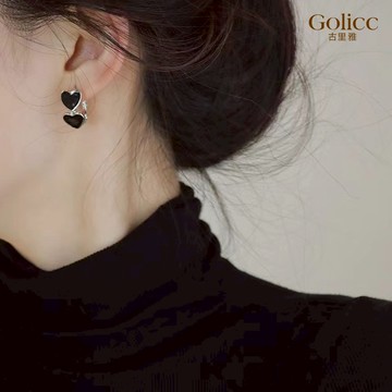 【Gulicc】古莉可 耳環  酷黑愛心耳飾