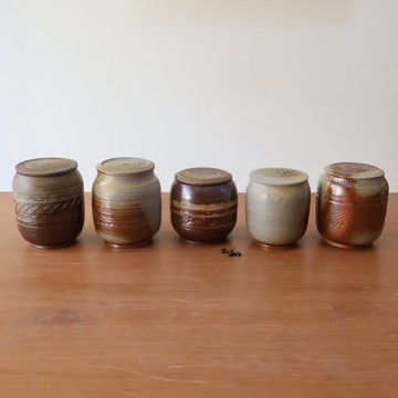 柴燒陶茶倉 茶葉罐 約5兩