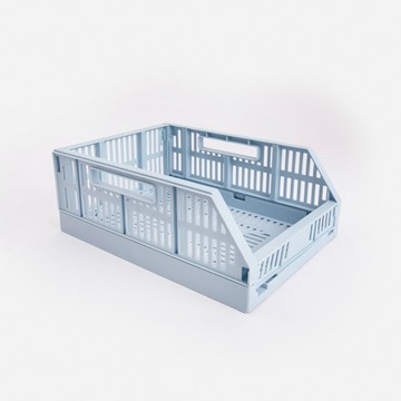 可折疊斜口收納籃S 藍