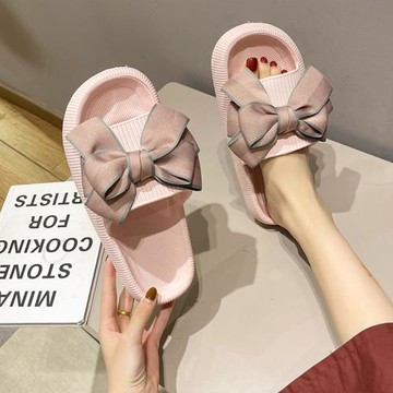 2021年新款厚底涼拖鞋女夏季可愛時尚防滑大蝴蝶結外穿居家用室內