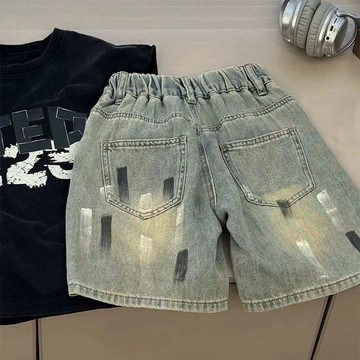Mimo⭐兒童牛仔短褲夏季男童休閒百搭中褲小兒童五分褲