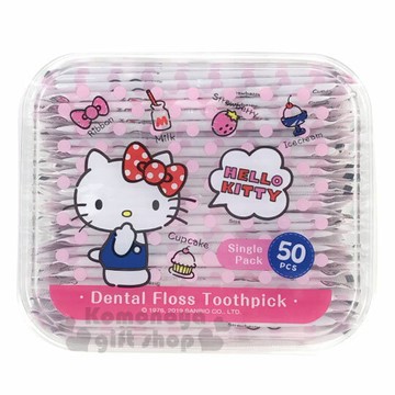 小禮堂 Hello Kitty 盒裝紙包牙線棒(廠商會定期更新外觀圖片,可接受再下單)單支包牙線棒.50支入
