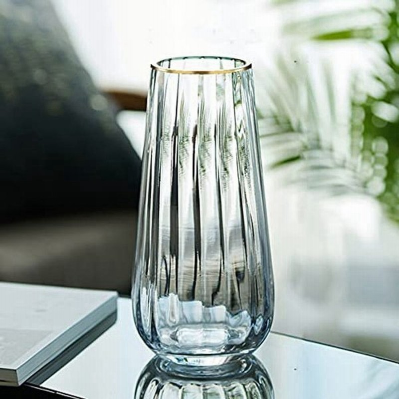 花瓶 ガラス 30cm クリヤ 大 おしゃれシンプル 花瓶 北欧フラワーベース 花器 バスケット ガーデン ガラス グラデーション 現代 シ 通販 Lineポイント最大get Lineショッピング