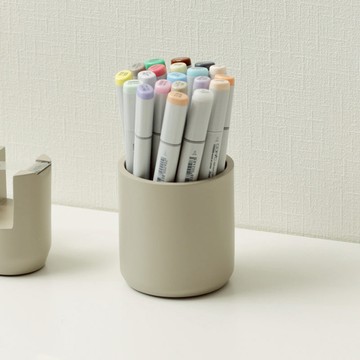 極簡風筆筒-多色可選 沙白(砂岩款)