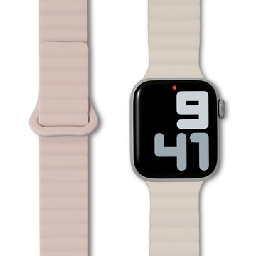 NUART Apple Watch 相容 磁吸式 雙色 矽膠錶帶  Apple Watch 38/40/41/10代 42mm  1個  星光 獨立粉紅