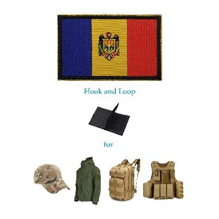 PCS AliPlus Moldova Flag Patches Embroidered Tactical Military Morale Patch Applique Fastener Hook and Loop