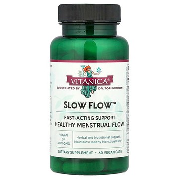 Vitanica, Slow Flow，月經幫助，60 粒素食膠囊