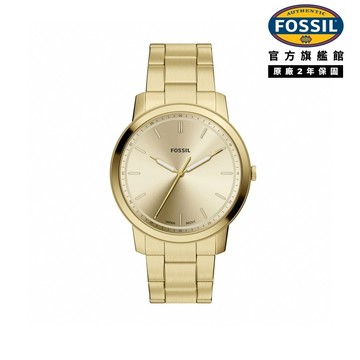 【FOSSIL 官方旗艦館】Minimalist 經典圓形不鏽鋼鍊帶錶 不鏽鋼錶帶 44 MM (多款可選)