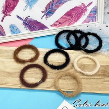 【卡樂熊】基本毛毛素色高彈力4入組造型髮束/髮圈(兩款)