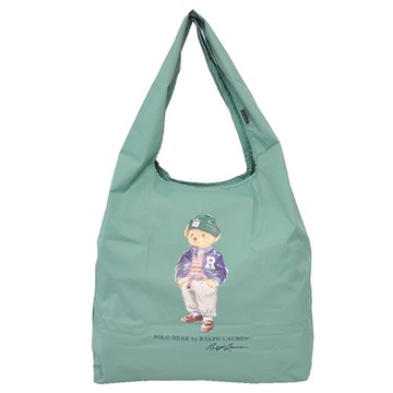 POLO Ralph Lauren 經典棒球外套小熊LOGO圖騰防水肩背機能包(綠松石色)