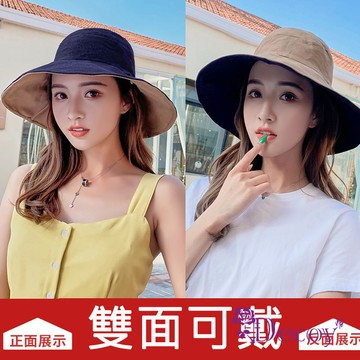 【Decoy】經典雙色＊夏季加大防曬漁夫遮陽帽/藍+米