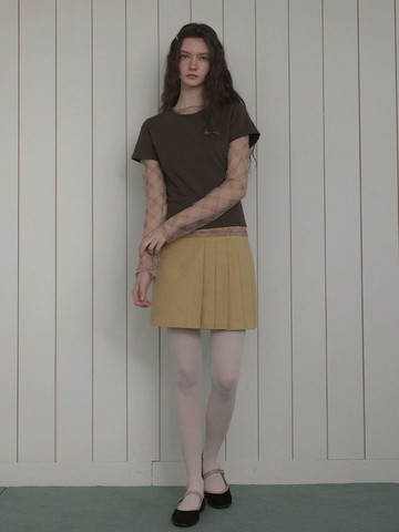 [TWEE] Peko Lettering Embroidered Slim Line T-shirt