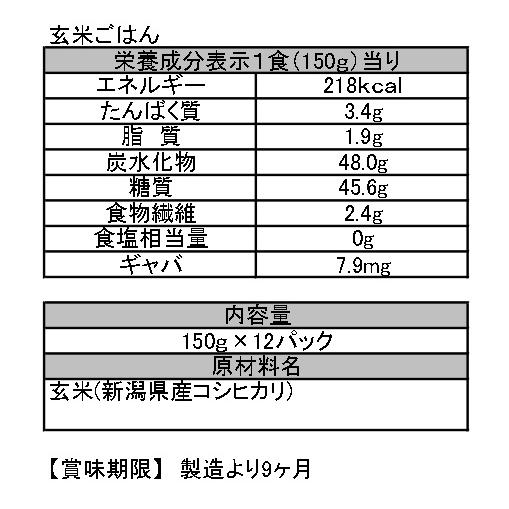 越後製菓　玄米ごはん　150g×12パック(箱)