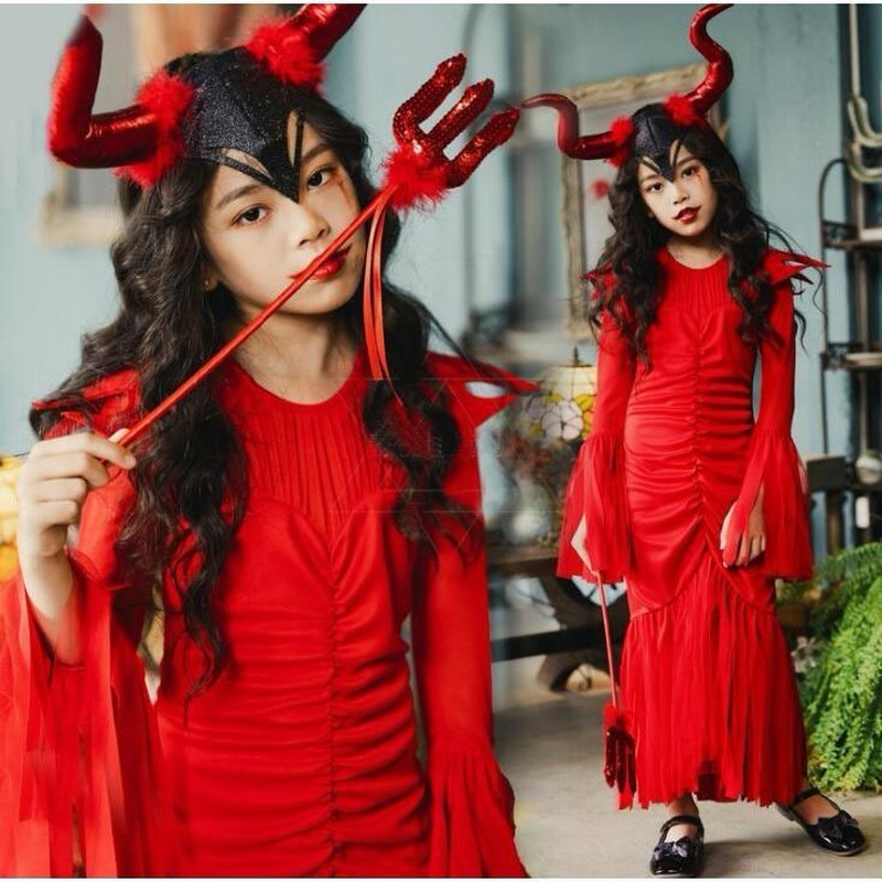 子供ハロウィン コスプレ衣装 魔女 吸血鬼 小悪魔 巫女ドラキュラ仮装 変装女の子 舞台演出服チュールリボン付マキシー丈ワンピース角カチューシャ 赤 通販 LINEポイント最大GET | LINEショッピング 子供ハロウィン コスプレ衣装 魔女 吸血鬼 小悪魔 巫女ドラキュラ仮装 変装女の子 舞台演出服チュールリボン付マキシー丈ワンピース角カチューシャ 赤 通販 LINEポイント最大GET | LINEショッピング