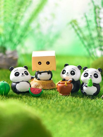 趣玩園藝小熊貓微景觀園藝DIY造景配件調皮可愛吃竹子熊貓小擺件