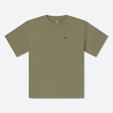 CONVERSE LOOSE SNEAKER PATCH TEE 短袖上衣 男女 綠色_10027239-A03