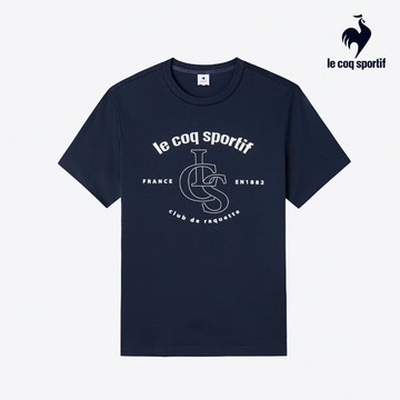 【LE COQ SPORTIF 法國公雞】男款藏青色休閒經典短袖T恤LYT21301