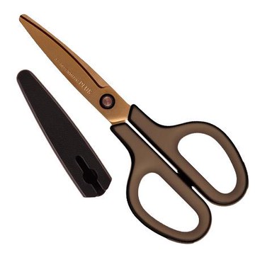 普樂士PLUS弧線剪刀SC-175ST/褐色/全長174mm