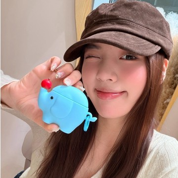 適用AirPods Pro3 保護套 藍色大象 軟殼 3/4代 耳機殼 蘋果 Pro/Pro2 耳機殼 1/2代 保護殼