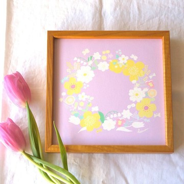 「春日花圈 (薰衣草色)」20cm 方形海報