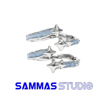 SAMMAS 星芒戒指 買一贈一 情侶對戒 指環 活口 小眾設計 珐琅 輕奢 開口設計 冷淡風 戒指女